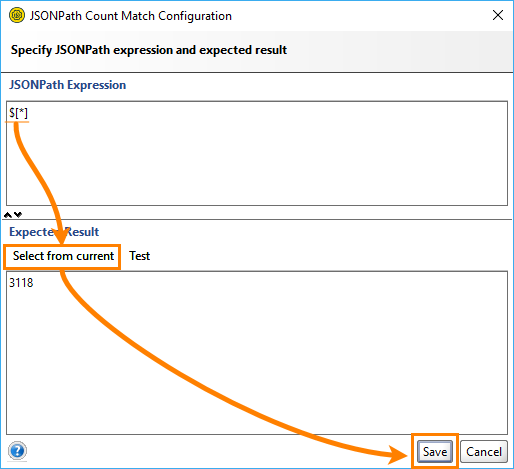 JSONPath count match configuration