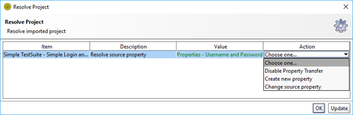 Resolve Project Dialog Resolve Project Dialog