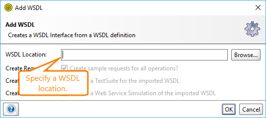 The Add WSDL dialog