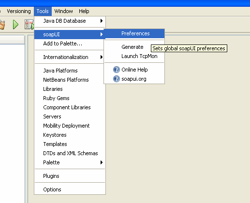 soapUI Plugin menu choice in NetBeans