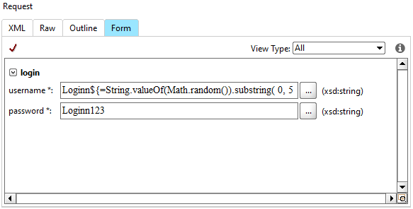 Request Form panel