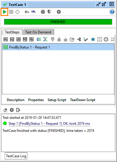 REST test case completed successfully