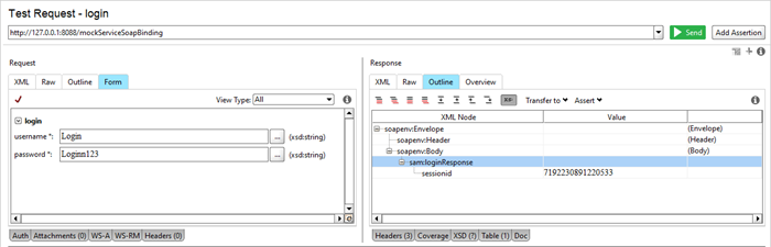 ReadyAPI Outline and Form panels